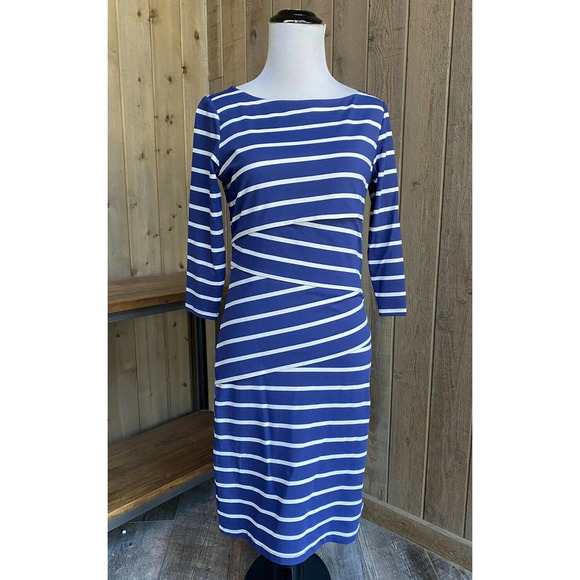 J. McLaughlin Dress Nicola Layered Navy Striped